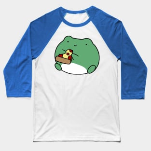 Frog Eating Pizza Baseball T-Shirt